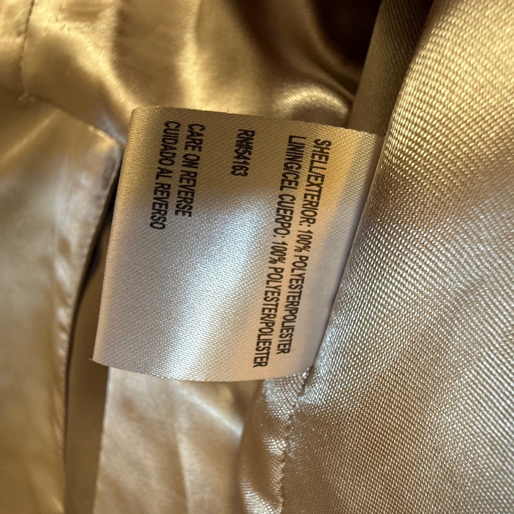Calvin Klein Double Breasted Beige Belted Rain Trench Coat Women Size Large - Picture 11 of 14